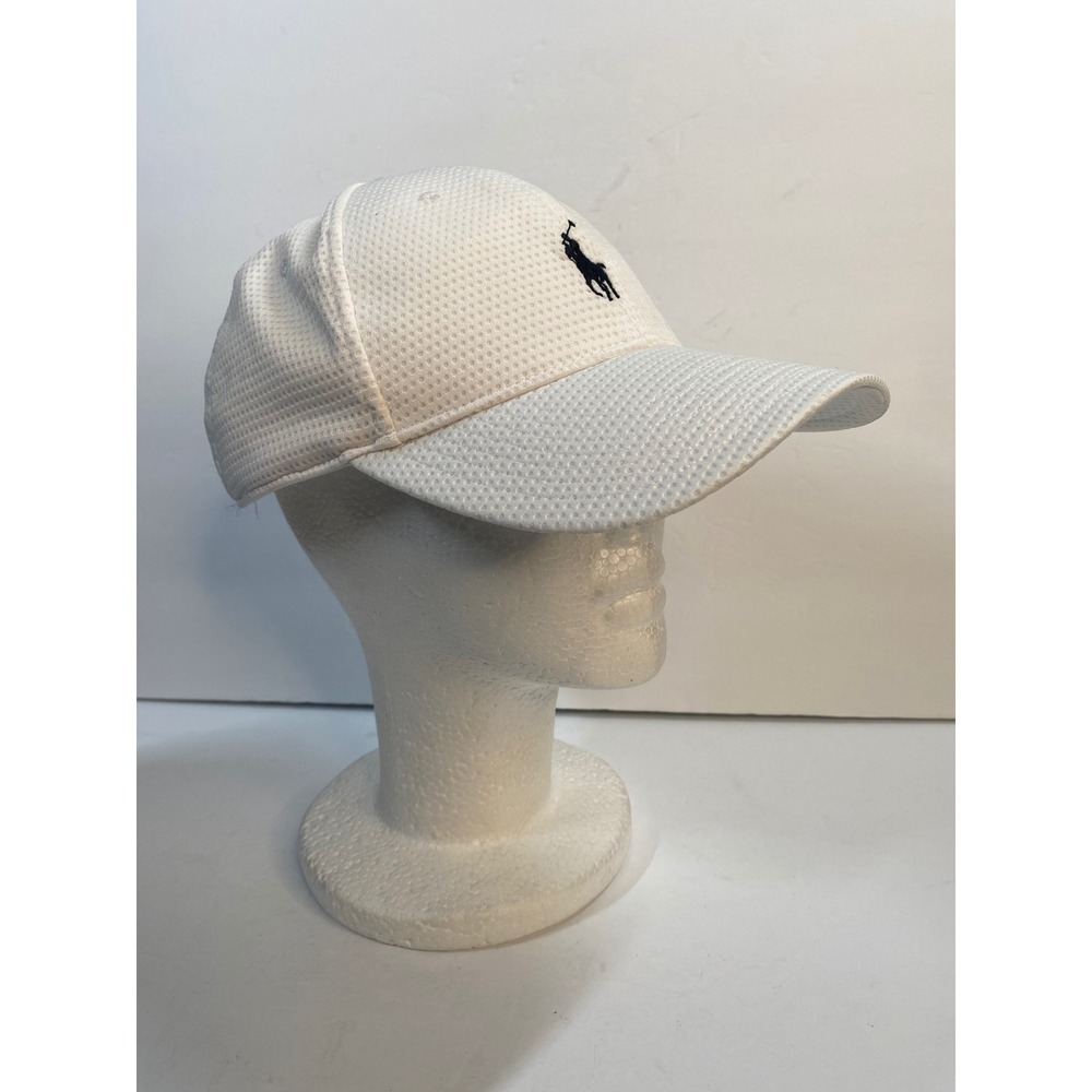 Polo Ralph Lauren Baseball Cap Mens OS White Textured Performance Hat Preppy - Picture 4 of 8